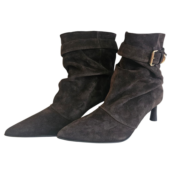 Halmanera, Stiefelette in dunkelbraunem Wildleder