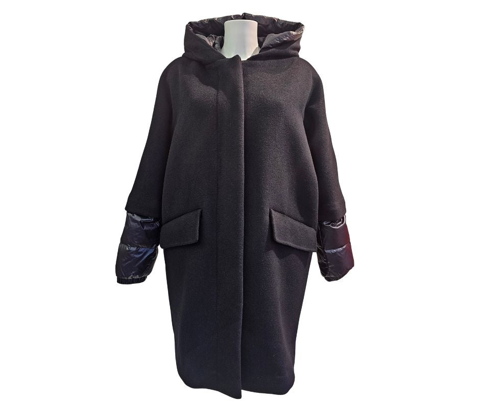 HEYER, Mantel mit 2 Kapuzen in Schwarz