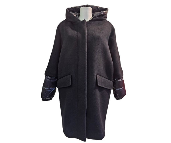 HEYER, Mantel mit 2 Kapuzen in Schwarz