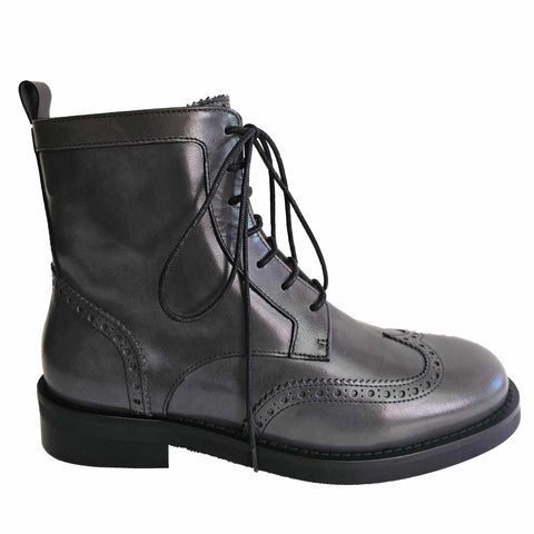 Homers, flache Schnürstiefelette in Grau