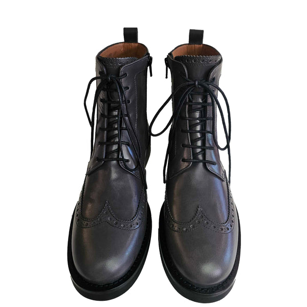Homers, flache Schnürstiefelette in Grau