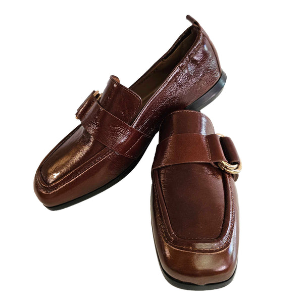 Homers, Loafer mit dekoratiefer Schnalle in Cognac