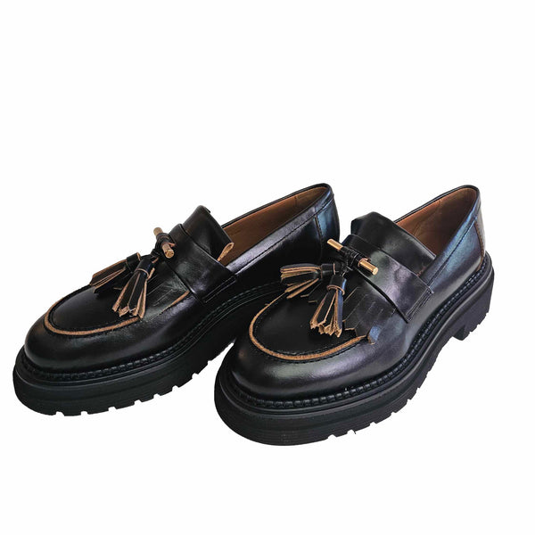 Homers, Loafer in Schwarz mit Troddeln