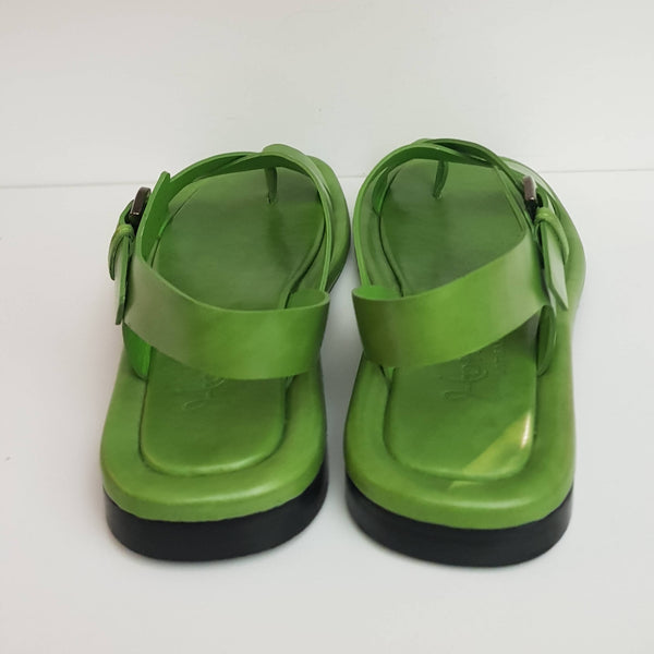 Homers, Zehenteiler-Sandalette in Grün