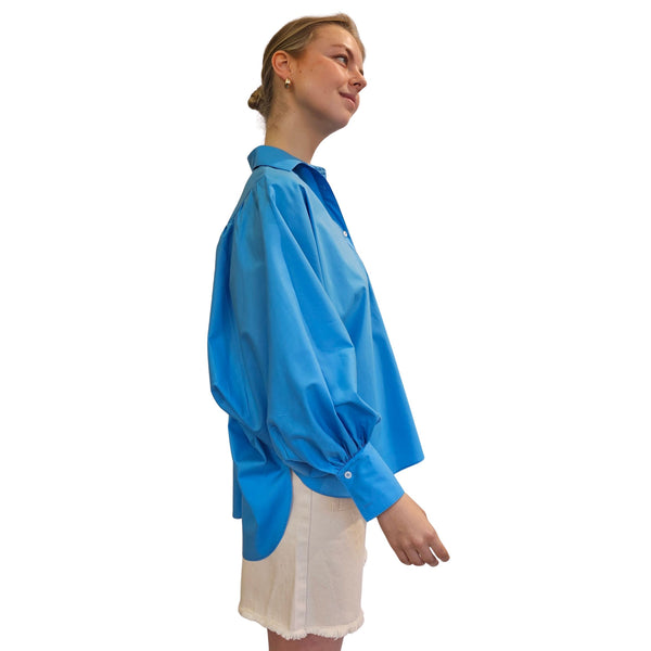 JIJI, weit geschnittene Bluse MARTIN in Himmelblau