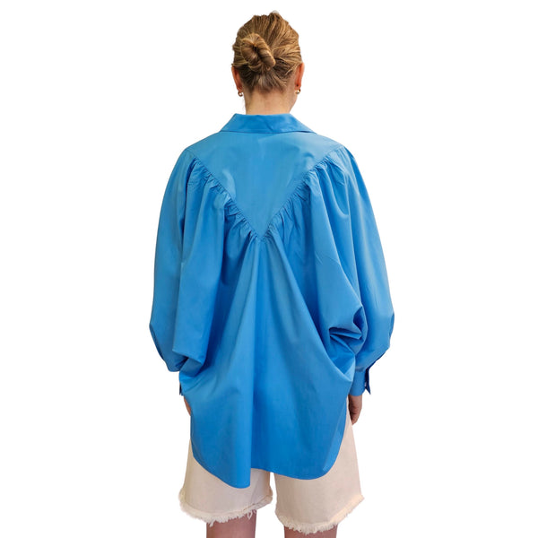 JIJI, weit geschnittene Bluse MARTIN in Himmelblau