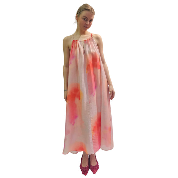 orange- pink-weiß Halternevkleid