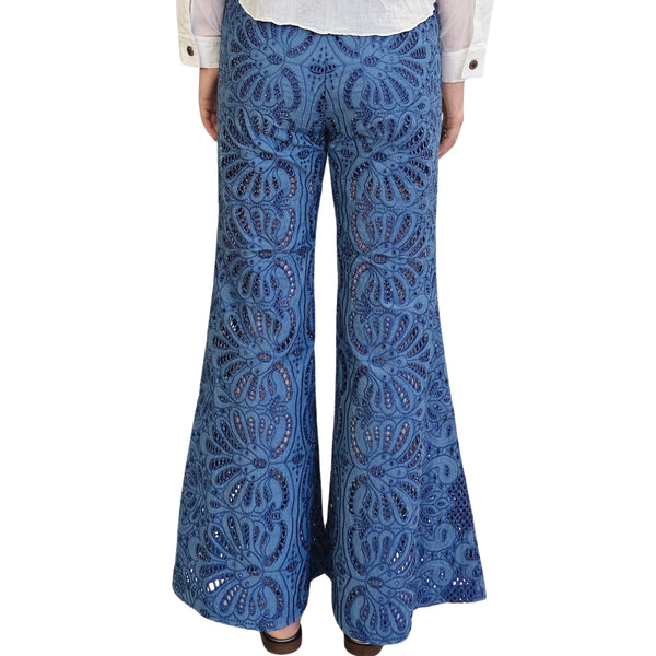 Joyce & Girls, Schlaghose "DENIM LACE - MUSTARD" in Denim Blue