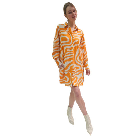 Joyce & Girls, LEONARDO, Hemdblusenkleid in Creme-Orange