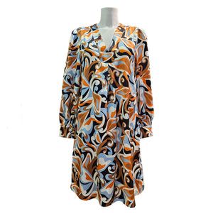 Joyce & Girls, Wolf, Kleid in Orange-Schwarz-Blau-Weiß