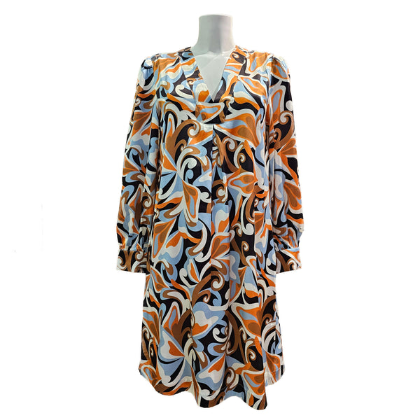 Joyce & Girls, Wolf, Kleid in Orange-Schwarz-Blau-Weiß
