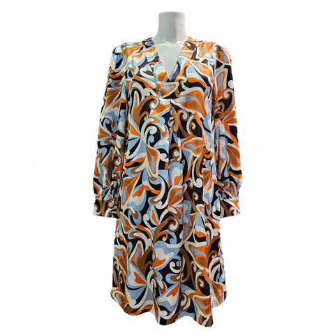 Joyce & Girls, Wolf, Kleid in Orange-Schwarz-Blau-Weiß
