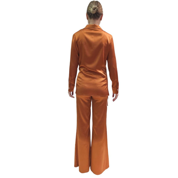 Joyce & Girls, NORMA kupferfarbene Wickelbluse aus Seide