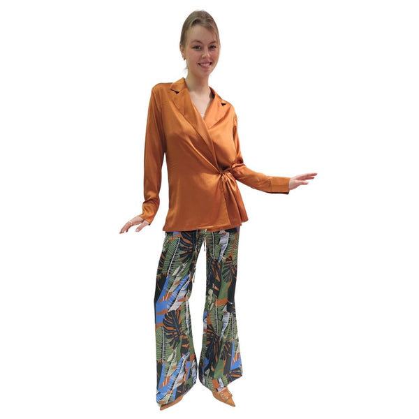 Joyce & Girls, NORMA kupferfarbene Wickelbluse aus Seide