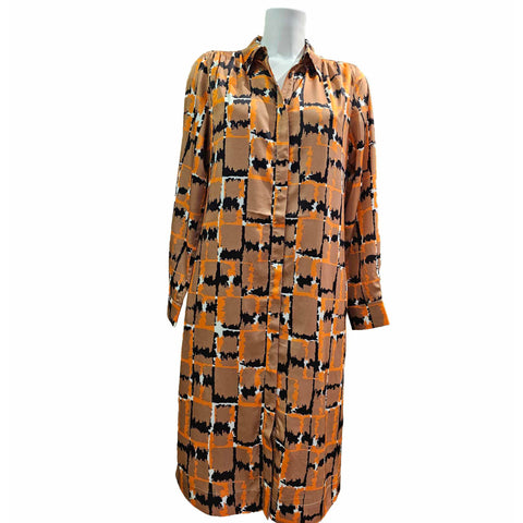 Joyce & Girls, Elephant, Blusenkleid in Braun, Orange, Schwarz und Weiß