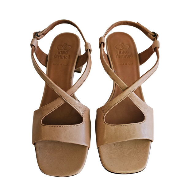 King Tartufoli,  Make-Up -farbene Sandalette mit Blockabsatz