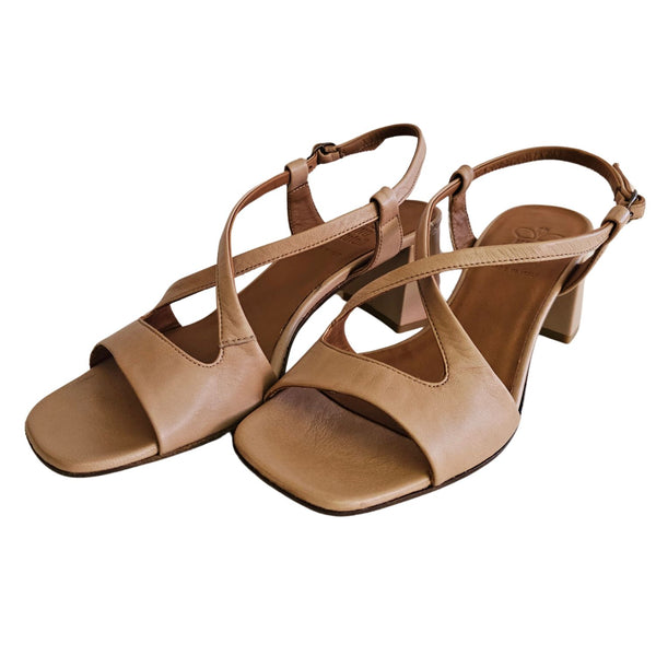 King Tartufoli,  Make-Up -farbene Sandalette mit Blockabsatz