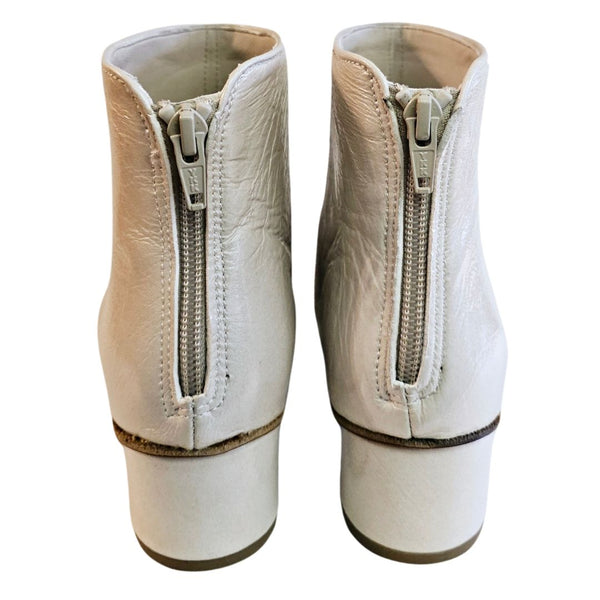 Kudetà, Knautschlack-Stiefelette in Cremeweiß