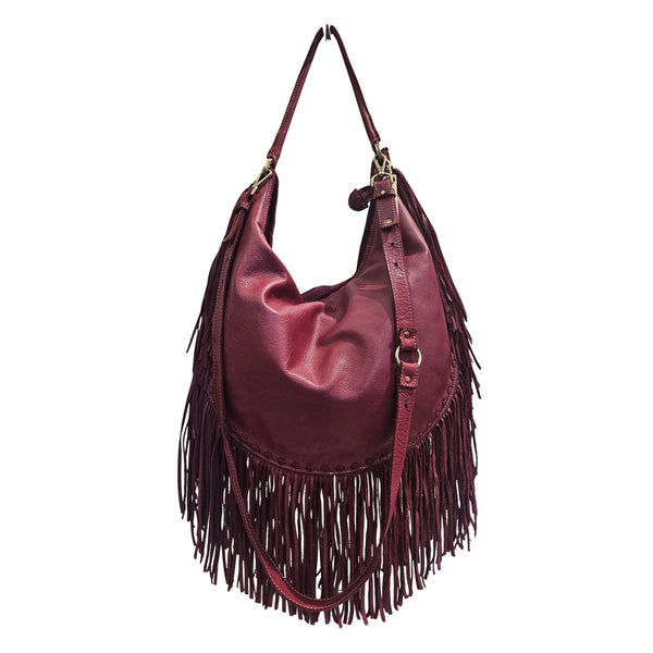 Caterina Lucchi, Halbmond Umhängetasche groß, Burgunderrot