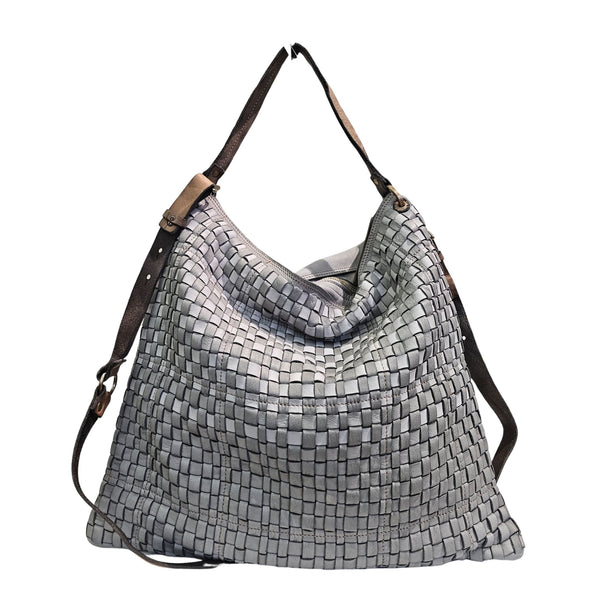 Caterina Lucchi, ADA XL, geflochtene Umhängetasche in Grau