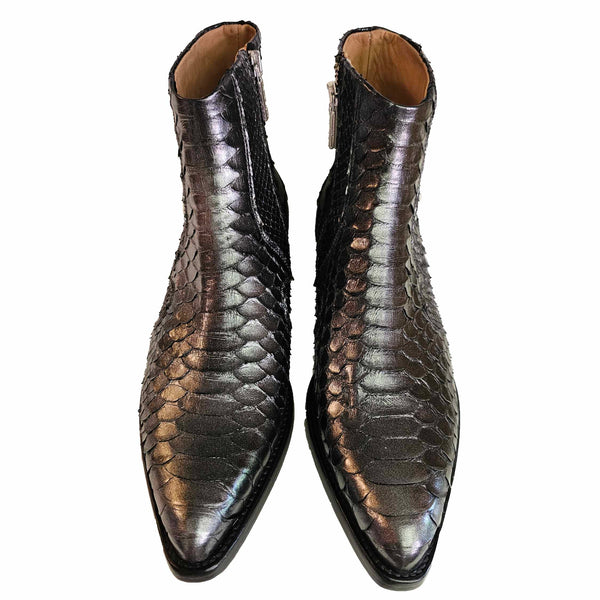 La Bottega di Lisa, Anthrazitfarbene Stiefelette im Cowboystyle