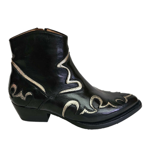 La Bottega di Lisa, Schwarze Stiefelette im Cowboystyle