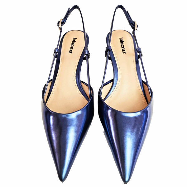 Lola Cruz, azurblauer Sling Pumps