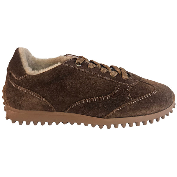 Milliways, Sneaker mit Lammfell in Cognac