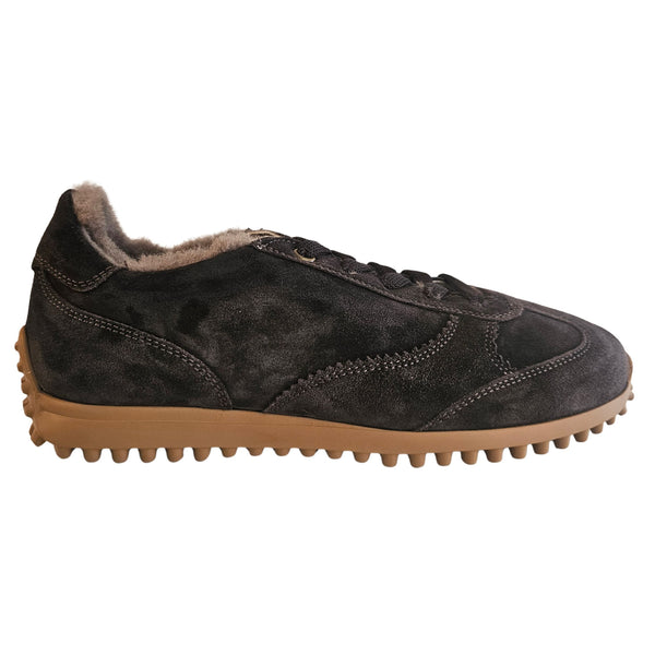 Milliways, Sneaker mit Lammfell in Dunkelbraun