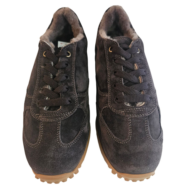 Milliways, Sneaker mit Lammfell in Dunkelbraun