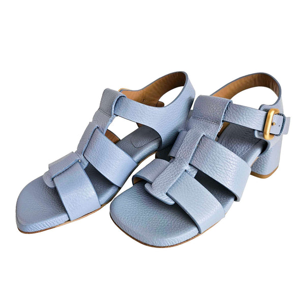 Mara Bini, hellblaue Sandalette mit breiten Riemchen