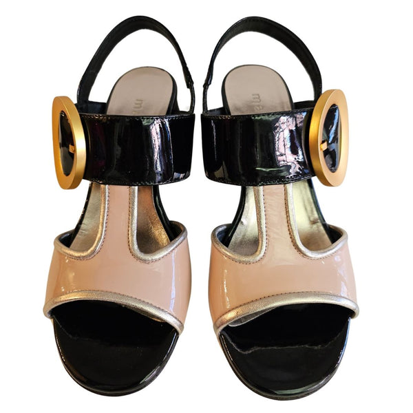 Mara Bini, Sandalette in Schwarz mit Altrosa