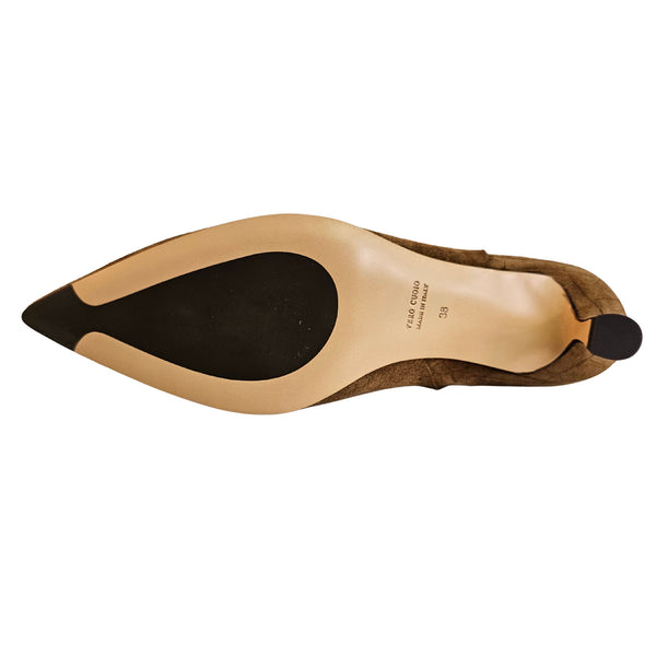 Mara Bini, Stiefelette mit Krokoprägung in Cognac