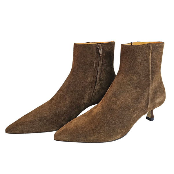 Mara Bini, Wildlederstiefelette in Cognac