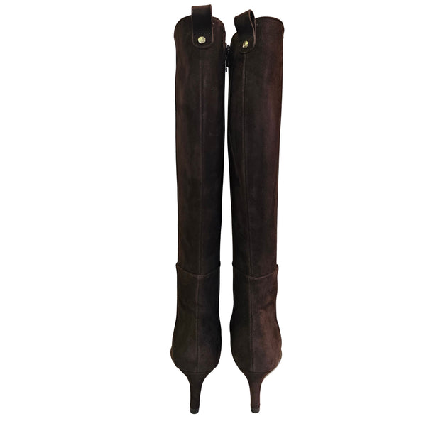 Mascaro, elegante Stiefel aus feinem Wildleder in Dunkelbraun
