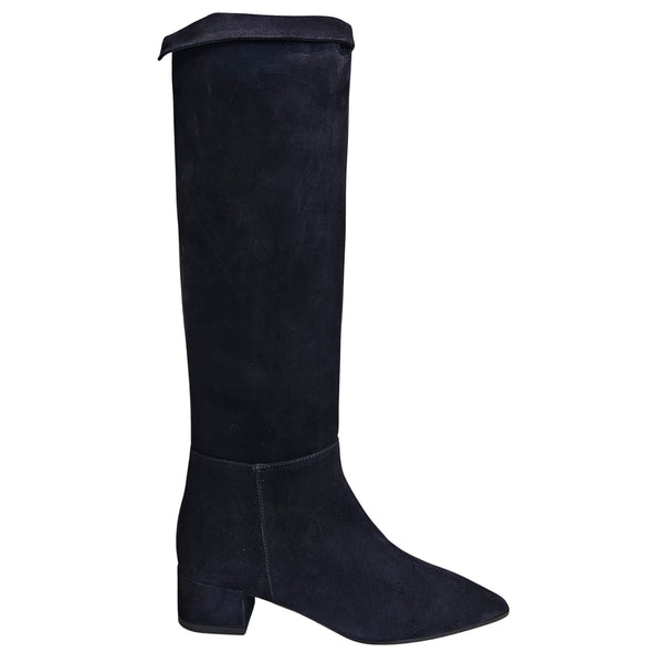 Milliways, Langschaftstiefel in Wildleder, Dunkelblau