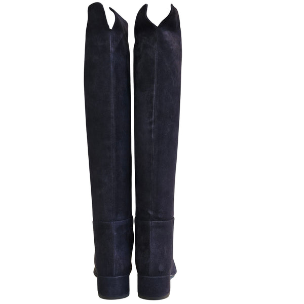 Milliways, Langschaftstiefel in Wildleder, Dunkelblau