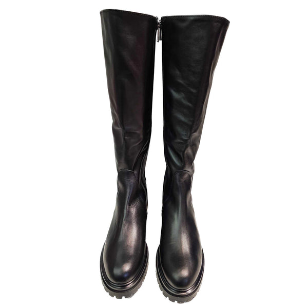 Milliways, klassischer Nappalederstiefel in Schwarz