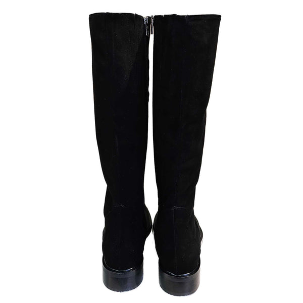Milliways, klassischer Wildlederstiefel in Schwarz