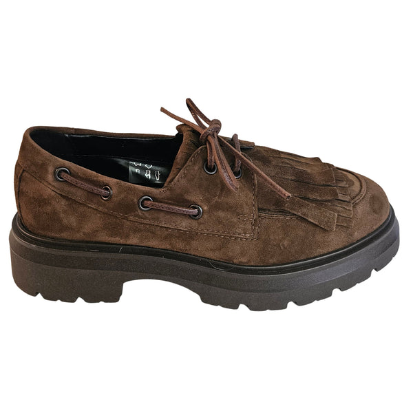 Milliways, Loafer mit Fransen und Schnürung, Tabacobraun