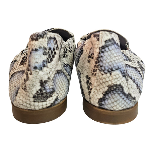 Milliways, Slipper in Snake Print, Creme/Hellblau/Hellgrau