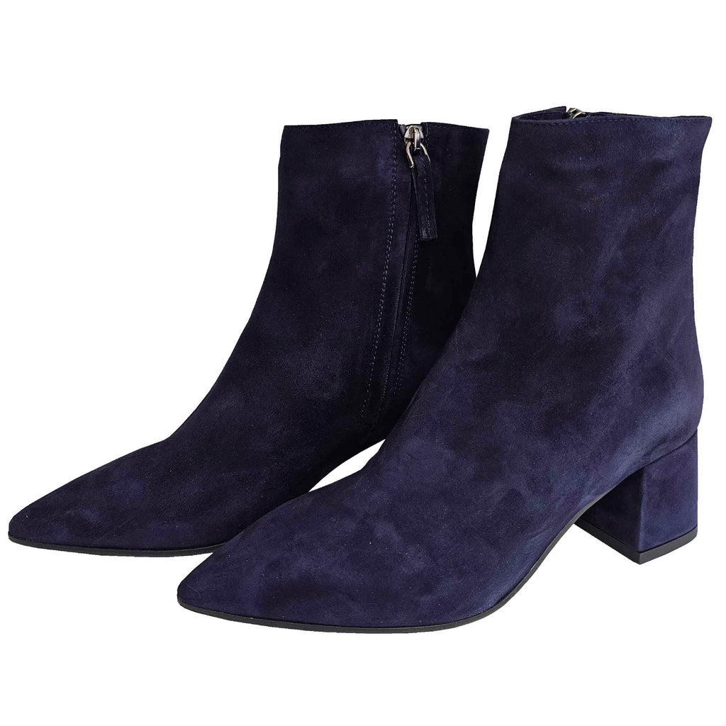 Milliways, Wildleder-Stiefelette in Dunkelblau – Schuhe by Milliways