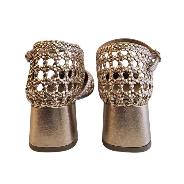 Pedro Miralles, Flechtsandalette in Rosegold