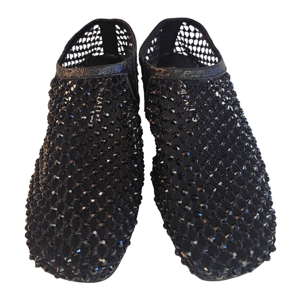 Pedro Miralles, Netz-Ballerina mit Schmucksteinen in Schwarz