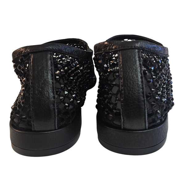 Pedro Miralles, Netz-Ballerina mit Schmucksteinen in Schwarz