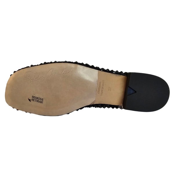 Pedro Miralles, Netz-Ballerina mit Schmucksteinen in Schwarz