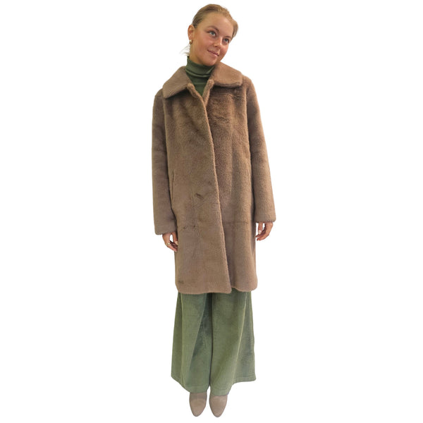 NOTYZ, Kunstfellmantel in Dark Taupe
