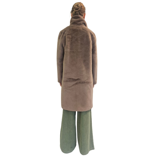 NOTYZ, Kunstfellmantel in Dark Taupe