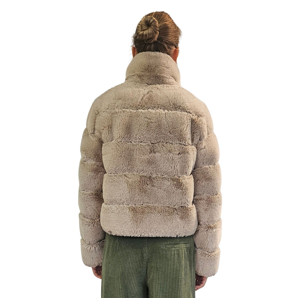 NOTYZ, Fake Fur Kurzjacke mit Kragen in Beige