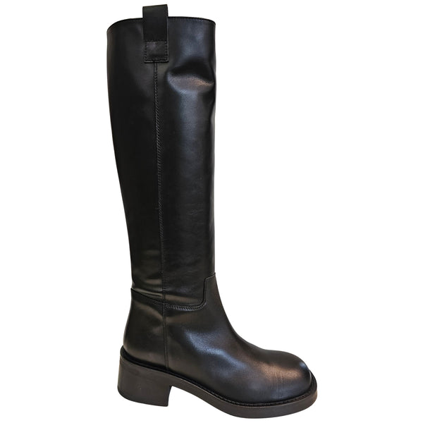 ODARE, GIULIA, Glattleder Schaftstiefel in Schwarz